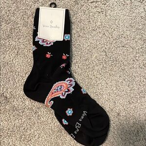 Vera Bradley Black Paisley Socks